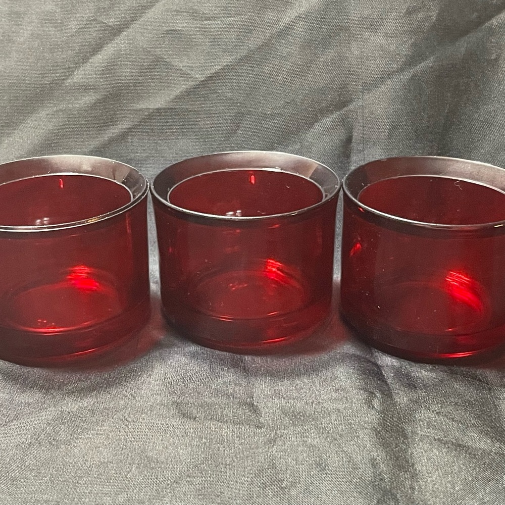 Set of 3 red IKEA Tea-Light Candle Holders